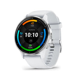 Garmin Venu 3 Silver Stainless Steel Bezel 1.4Inch AMOLED Touchscreen Display Smart Watch with 45mm Whitestone Case and Silicon