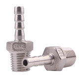 DERNORD Stainless Steel 1/4 Hose Barb x 1/4 NPT Male - Home Brew Pipe Fitting Pack of 2