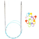 Addi Knitting Needle Turbo Circular WhiteBronze Blue Cord 16 Inch (40Cm) Size Us 15 (10.0Mm) Bundle With 10 Artsiga Crafts Stit