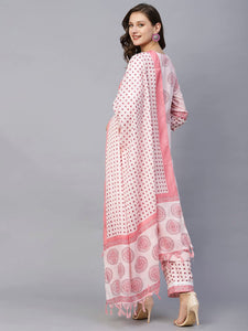 Gosriki Women'S Cotton Blend Straight Printed Kurta With Palazzo & Dupatta (Chhapa-Pink-Nw-Gs_Xxl_Pink_Xx-Large),Pink,2,B0C55JCGGW