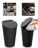 BMZX Car Trash Can with Lid Small Cup Holder Door Pocket Garbage Can Trash Bin Trash Container Fits Auto Home Office, Black 2Pcs