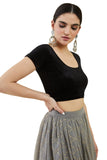 Soch Womens Black Velvet Princess Cut Solid Blouse Black 36