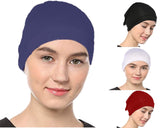 Nazneen WomenS Tube Hijab Bonnet Cap Under Scarf Pullover Combo 4 Piece (Maroon, White Black & Navy Blue)