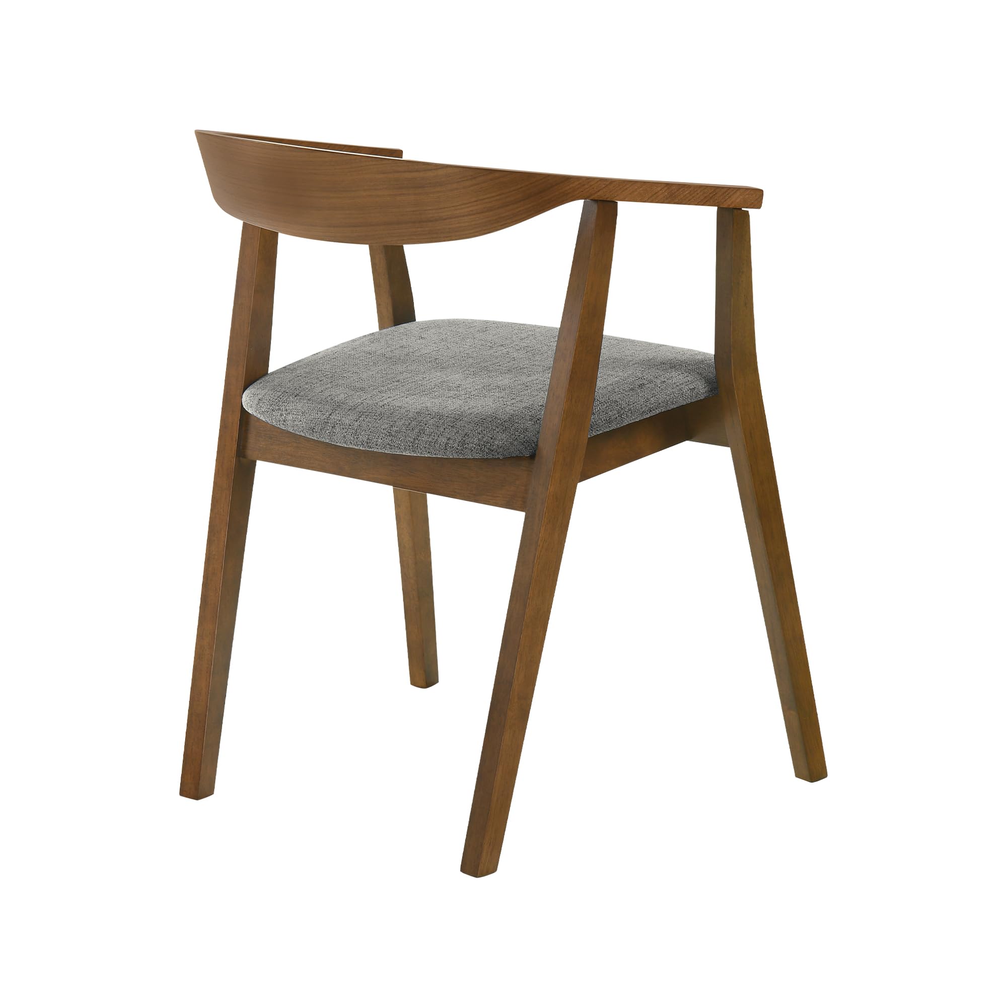Armen Living Santana Wood Dining Chair In Walnut Finish With Charcoal Fabric - Set Of 2