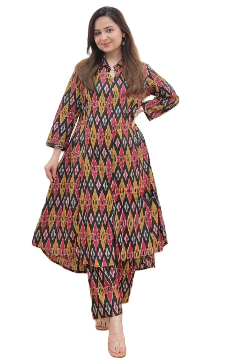Leriya Fashion Ethnic Co Ord Set for Women Kurta Set for Women | 2 Piece Kurta Set | Kurta with Pant for Women | Kurties (XX-Lar