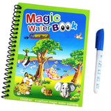 SRWOPKRAY Childrens Magic Water Coloring Book with a Magic Pen Fun and Learn Cartoon Educational Drawing Pad Magic Water Quick