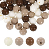 HARFINGTON 100pcs Khaki Acrylic Round Beads 10mm Dia 1.9mm Hole Plastic Resin Smooth Balls Loose Bead for Jewelry Making Bracele