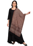 Amrozia Ajrakh Natural Dyed Brown Block Print Rayon Stole