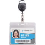 Advantus Badge Reel Holder Combo Pack Support 3.75 x 2.58 Media Horizontal Vinyl 10 / Pack Black/Clear Durable