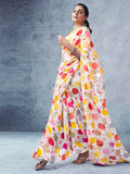 Satrani Womens Pure Georgette Saree (3633S107N_White & Multi2)
