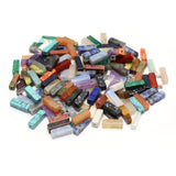 40 Pcs Healing Loose Beads Rectangle Shape Natural Necklace Stone Pendants Crystal Charms for Jewelry Making DIY Craft