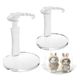 MDOWOK Adjustable Doll Stand for Sitting & Standing Positions - Premium Acrylic Base Display Holder for 3-7 Figures, (White, 2-P