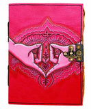 Di Kraft Rexine Cover Root Chakra Printed Diary Vintage Old Pages Journal Diary For Personal And Office Use (7 X 5 Inch, Pink)