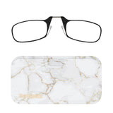 ThinOptics Universal Pod Case + Rectangular Reading Glasses, Gold Marble, 44mm + 2.5