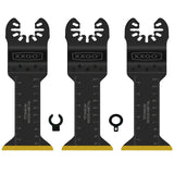 XXGO 3 Pcs Titanium Oscillating Multi Tool Blades Extra Long Reach Oscillating Saw Blades for Metal Wood Nails Screws Plastic Fi