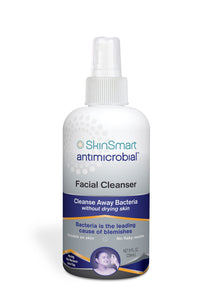 SkinSmart Facial Cleanser for Acne, Targets Bacteria for Active Teenage Athletes Post Workout and Adult Acne, 8 oz Spray Bottle,