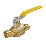 Midline Valve 607Q056 Full Port PEX Barb Ball Valve Water Shut Off with Drain, 3/4, Brass