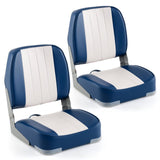 Goplus Low/High Back Boat Seats, Folding Boat Seat with Stainless Steel Screws & Aluminum Hinges, Thickened Sponge Padding, Wate