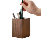 Sokelinnsix Wood Pen Holder for Desk, Black Walnut Pencil Holder for Office School Home Use