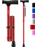 HoneyBull Walking Cane | Single Tip Canes for Men & Women, Foldable, Adjustable, Heavy Duty Up to 250 Pounds, with Travel Bag, W