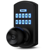 Hidalife Smart Door Knob with Keypad, Keyless Entry Door Lock for Front Door, Easy Passage Mode, One-time Code, Matte Black