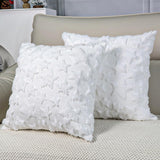 TOYPOPOR Stars Christmas Pillow Covers 16 x 16 Set of 2, Soft Faux Rabbit Fur 3D Embroidery Christmas Throw Pillow Covers for Holiday Christmas Decor Sofa, Couch, Invisible Zipper, Skin-Friendly