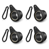 Loretoy Flagpole Ring Set with Bearings Aluminum Alloy Flag Pole Rings 360 Rotating Flag Mounting Ring Spinning Flag Pole Clips Kit with Carabiner for 0.75-1.0 Inch Diameter Flagpole| Black-4 Pack-New