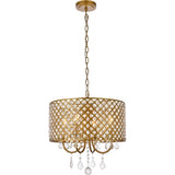 Living District Elise 4-Light Transitional Metal Pendant In Brass Finish