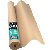 Large Brown Kraft Paper Roll - 36 x 2400 (200) - Made in USA - Ideal for Gift Wrapping, Packing, Moving, Postal, Shipping, Parce