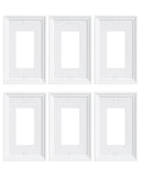 TREEWELL 6-Pack Decorator Outlet Cover Plate, White Decorative Switch Plates and Outlet Covers, Natural Bamboo Fiber Wall Plates