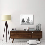 Sloop And Channel Pile Light On Sydney Harbour-Paper Art-34,,X26,,