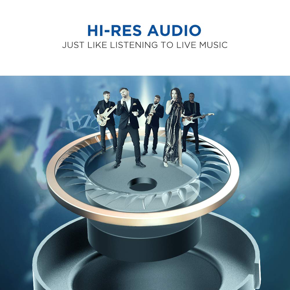1MORE Quad Driver in-Ear Earphones Hi-Res High Fidelity Headphones Warm Bass, Spacious Reproduction, High Resolution, Mic in-Lin