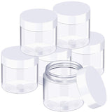 SATINIOR 6 Pack 5 Oz Plastic Jars Containers with Lids Wide-mouth Refillable Leakproof Reusable Round Empty Jars for Travel Cosm