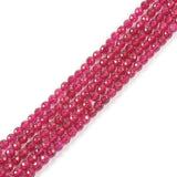 3mm Lab Created Red Corundum Faceted Gemstone Round Loose Beads Strand 15.5-16 DIY Jewelry Making