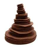 Playfully Ever After Cocoa Brown Craft Felt Circles (Mixed Size Pack 56pc)