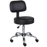 Boss Office Products Be Well Medical Spa Stool With Back In Vinyl, Black
