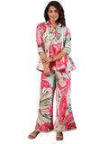 LERIYA FASHION Women's Rayon Printed Regular Kurta Set (LF-W2149&TR1116_Pink_L)
