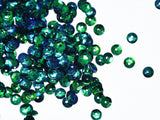The Design Cart 6 mm Green Blue Metallic Round Circular Plastic Sequins Sitara for Embroidery, Embellishing Handbags, Apparels,