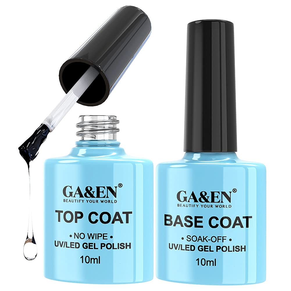 No Wipe Top Coat Base Coat Soak Off Set 10Ml Led Lamp Cure Quick Dry Clear Shine Gloss Mirror Long Lasting Nail Art Gel Polish R