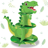 Censen 3 Tier Dinosaur Cupcake Stand Party Decorations Dinosaur Theme Cupcake Holder Decorations Dino Dessert Tower for Kids Jun