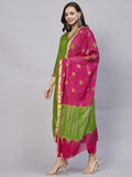 Gosriki Women'S Rayon Straight Printed Kurta With Pant & Dupatta (Sibori-Methi-Nw-Gs_S_Green_Small),Green,,B0C3ZZ5H2H