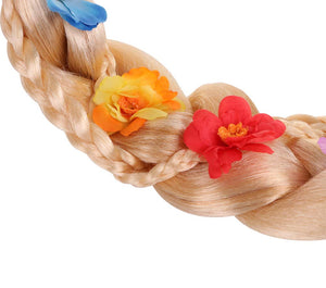 Princess Rapunzel Wig Rapunzel Braid with Princess Tiara Necklace Gloves Princess Rapunzel Dress Up Costume Cosplay Accessories