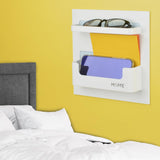 OKOMATCH Bedside Shelf - Stick On Wall Mounted Bed Room,Dorm,Office Adhesive Floating Accessories Caddy Organizer/Holder for Pho