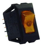 JR Products 12555 Amber/Black SPST Illuminated On/Off Switch