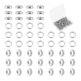UNICRAFTALE 200Pcs 4mm Hole Small Ring Loose Beads Stainless Steel Spacer Beads Metal Spacer Bead Smooth Bead Findings Loose Bea