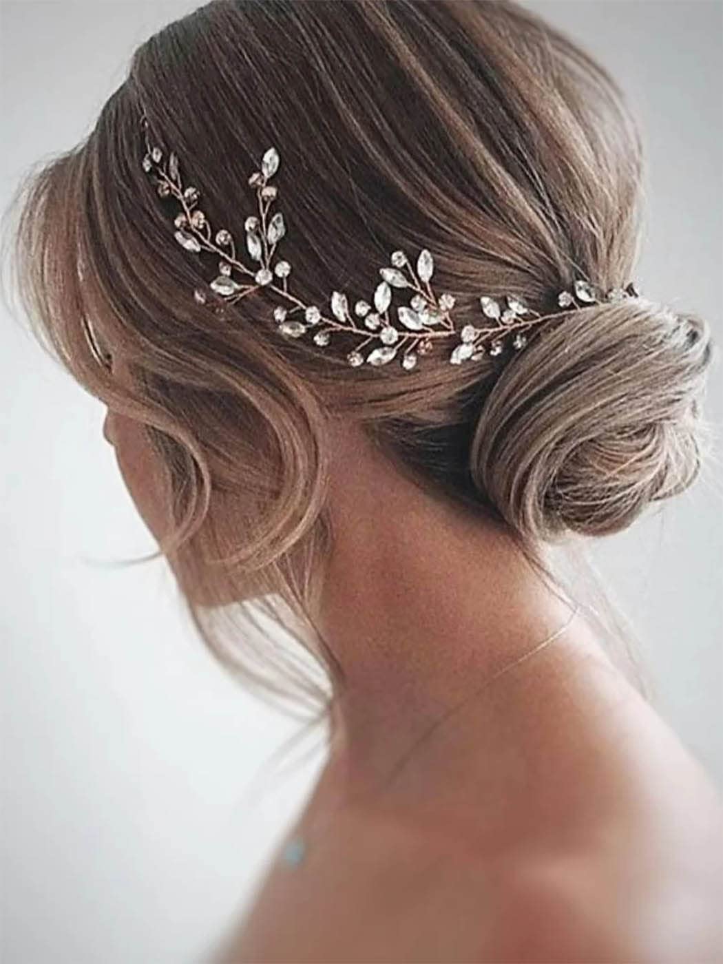 EARENT Bride Wedding Crystal Hair Vine Bridal Long Headband Wedding Hair Piece Rhinestone Hair Accessories for Women and Girls (