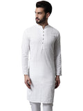 Jompers Mens Embroidered Kurtas, white, Medium