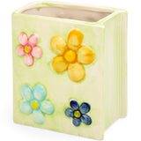 Busnos Book Vase Flower Pencil Cup Pen Holder For Office Desk Decorative Books Yellow Flower Vase Cute Toothbrush Holders Home D