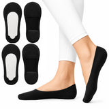 Wklouyhe No Show Socks Womens Invisible Non Slip Low Cut Liner Padded_Free Size,Pack Of 02(Black)