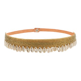 Teejh Ambrai Bead Shell Gold Belt